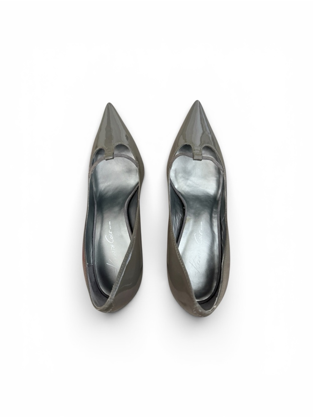 Kenneth Cole Gray Patent Pointed-Toe Pumps New without tags
